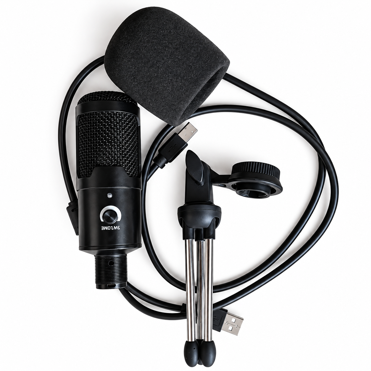 USB Condenser Microphone with Stand & Pop Filter